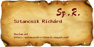 Sztancsik Richárd névjegykártya
